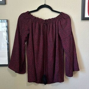 Maroon animal printed lightweight dress shirt